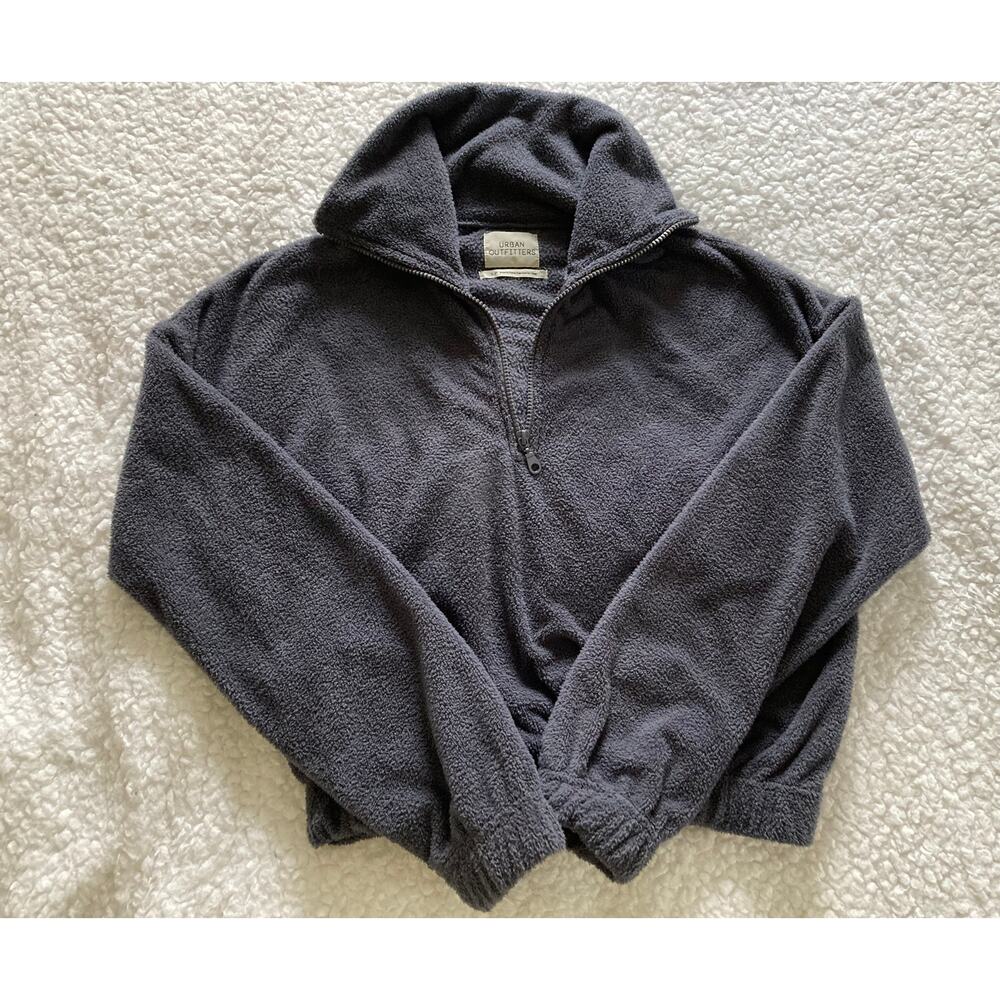 Urban Outfitters cropped quarter zip fleece sweatshirt, women's size small